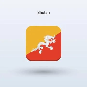 Bhutan flag icon Stock Illustration