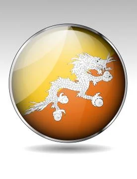 Bhutan flag icon Stock Illustration