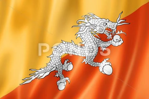 Bhutan flag Stock Illustration