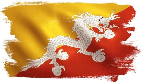 Bhutan Flag Stock Illustration
