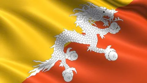 Bhutan Flag Stockillustratie