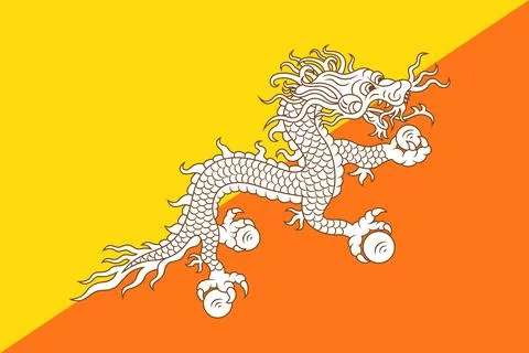 Bhutan - flag Illustrazione stock