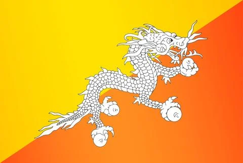 Bhutan flag illustration. Vector element. Stock Illustration