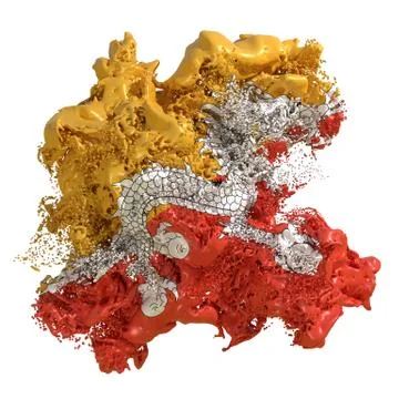 Bhutan flag liquid Stock Illustration