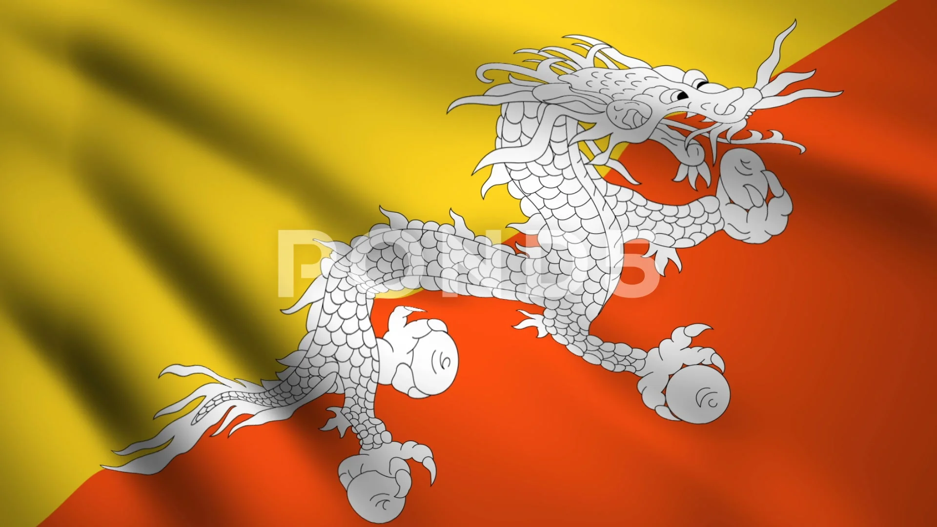 Bhutan Flag Stock Video Footage | Royalty Free Bhutan Flag Videos | Pond5
