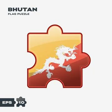 Bhutan Flag Puzzle Stock Illustration
