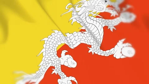 Bhutan Flag Seamless Loop 4k 60fps Animation Stock Footage 340352958
