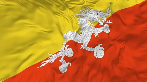 Bhutan Flag Seamless Looping Background Waving Slow Motion Stock Footage 233884055