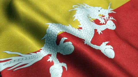 Bhutan Flag - Seamless Looping Видео 206156017