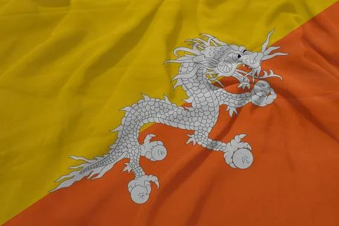 Bhutan    Flag textile wave view Stock Illustration