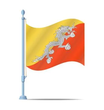 Bhutan flag vector 스톡 일러스트