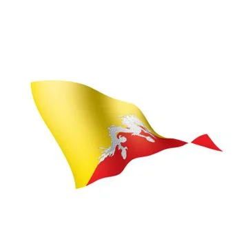Bhutan flag, vector illustration Stock Illustration
