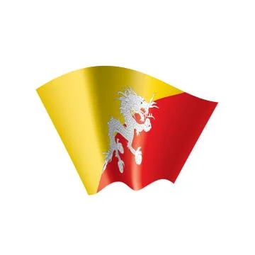 Bhutan flag, vector illustration Stock Illustration