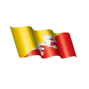 Bhutan flag, vector illustration Stock Illustration