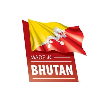 Bhutan flag, vector illustration on a white background Bhutan national fla... Foto stock