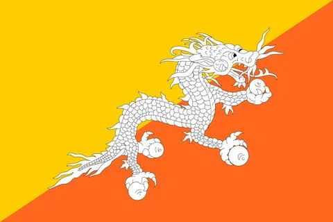 Bhutan flag vector illustrator. eps Stock Illustration