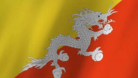 Bhutan flag waving animation Stock Footage 220072872