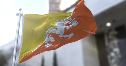 Bhutan-flag-waving-seamless-loop-4k-60fps Stock Footage 332499590