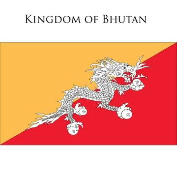 Bhutan flag on a white Stock Illustration