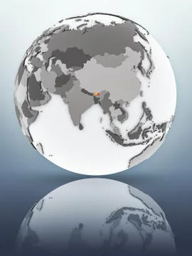 Bhutan on globe Illustrazione stock