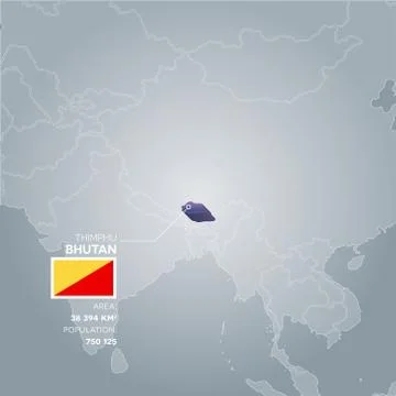Bhutan information map. Stock Illustration