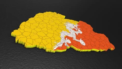 Bhutan map 3d. 3d map of Bhutan. Stock Footage 271094973