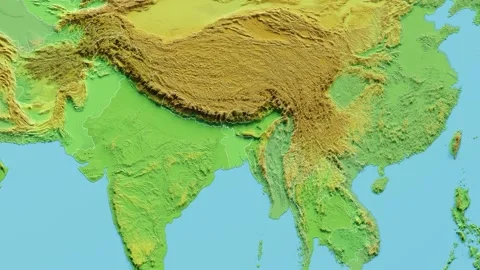 Bhutan Map 3D animated with Borders Stock-Footage 348516146