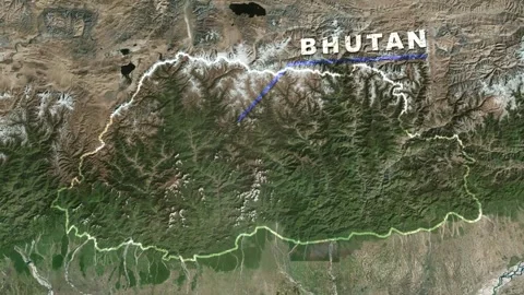 Bhutan Map Animation Stock Footage 273237242