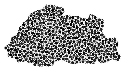 Bhutan Map Collage of Dots Stock Illustration