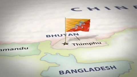 Bhutan Map Flag 4K Loop Vídeos de archivo 316373868