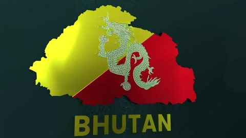 Bhutan Map Stock Footage 279729496