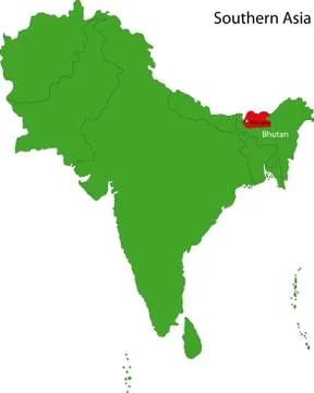 Bhutan map Stock Illustration