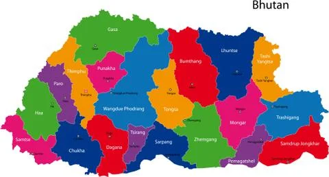 Bhutan map Stock Illustration