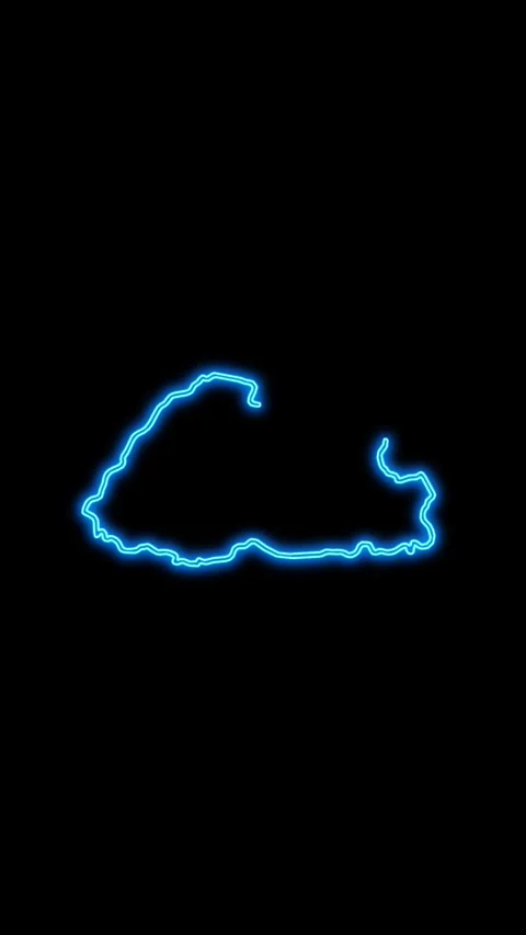 Bhutan Map Outline Neon Lights Stock Footage 333055848