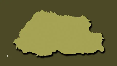 Bhutan map - solid. Shadow. Pattern. Labels Stock Footage 320613904