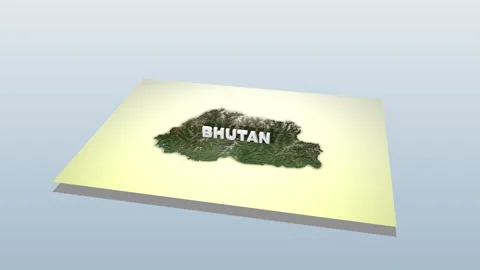 Bhutan Map Unfolding Stock Footage 284501007
