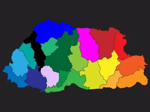 Bhutan map Vector illustration eps 10 스톡 일러스트