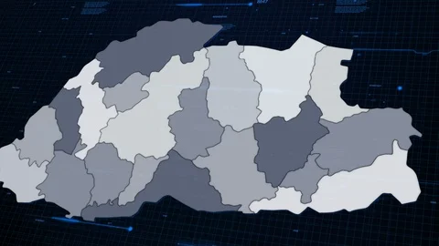 Bhutan network map Stock Footage 87977465