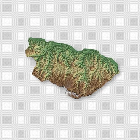 Bhutan Rotating 3D Relief Map Seamless Loop, Alpha Channel 4K 스톡 동영상 340724827