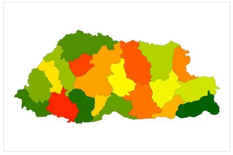 Bhutan state map Stock Illustration