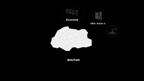 Bhutan technology map with animated charts Stock Footage 340965706