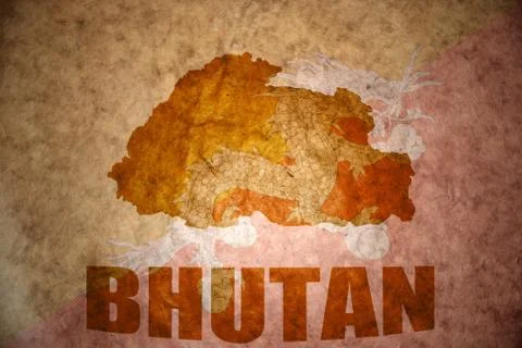 Bhutan vintage map 스톡 일러스트