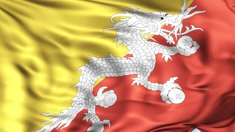 Bhutan Waving Flag Background 스톡 동영상 204135377