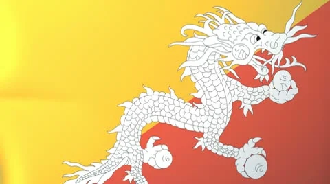Bhutan Waving Flag Stock Footage 10761579