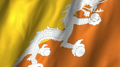 Bhutan WAving Flag Stock Footage