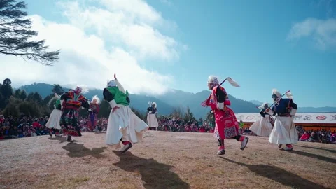 Bhutanese Mask Dance Video stock 251457367