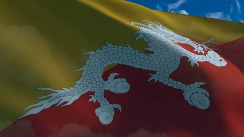 Bhutan's flag waving Vídeo Stock 72460561