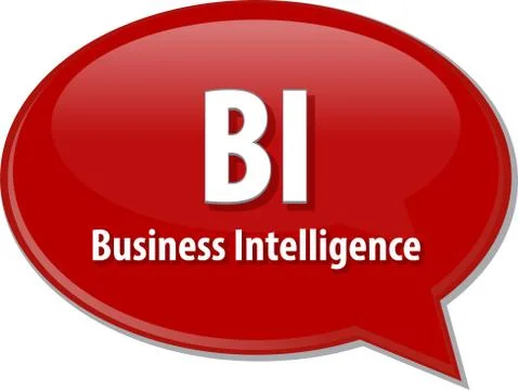 BI acronym definition speech bubble illustration Stock Illustration