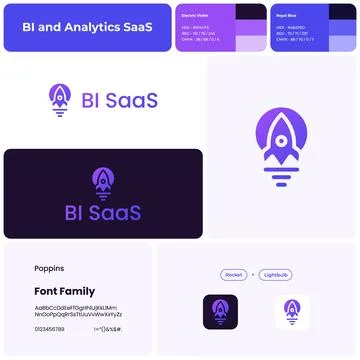 BI and analytics SaaS brand unique template creative logo Stock Illustration