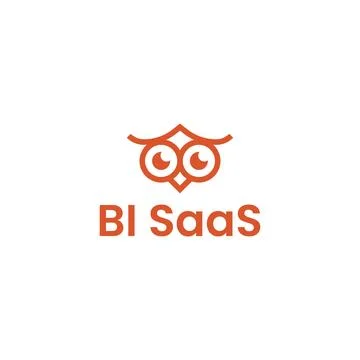 BI and analytics SaaS text with owl logo Stock Illustration